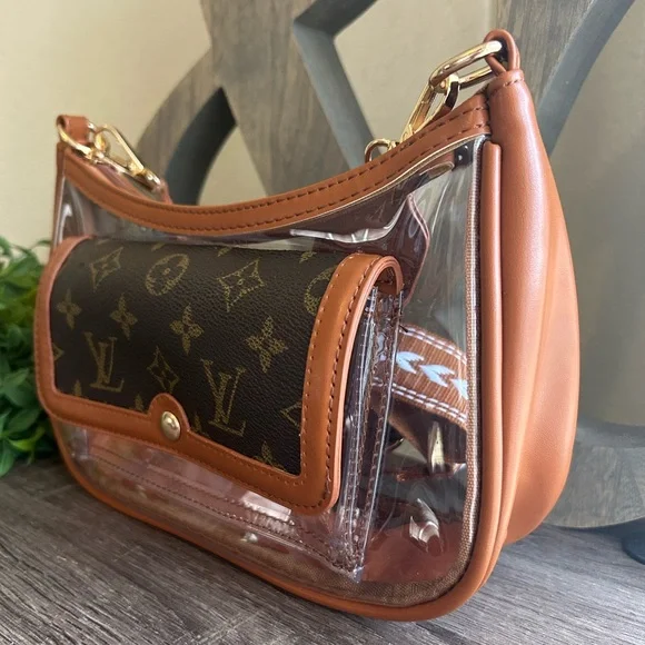 🇺🇸Custom Clear Stadium Bag Adjustable Crossbody Shoulder Purse PVC Concert - Picture 3 of 13